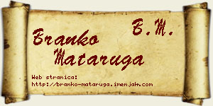 Branko Mataruga vizit kartica